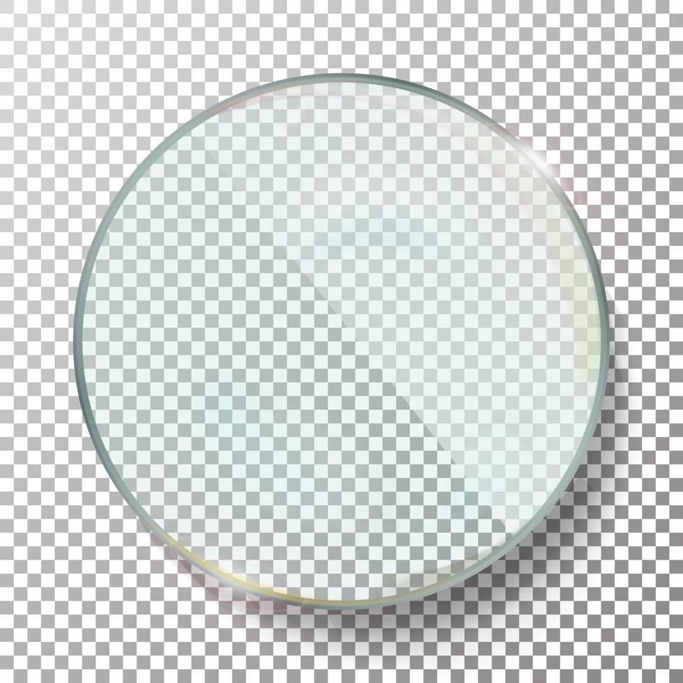 transparent runda cirkel vektor realistisk illustration. bakgrund glas cirkel