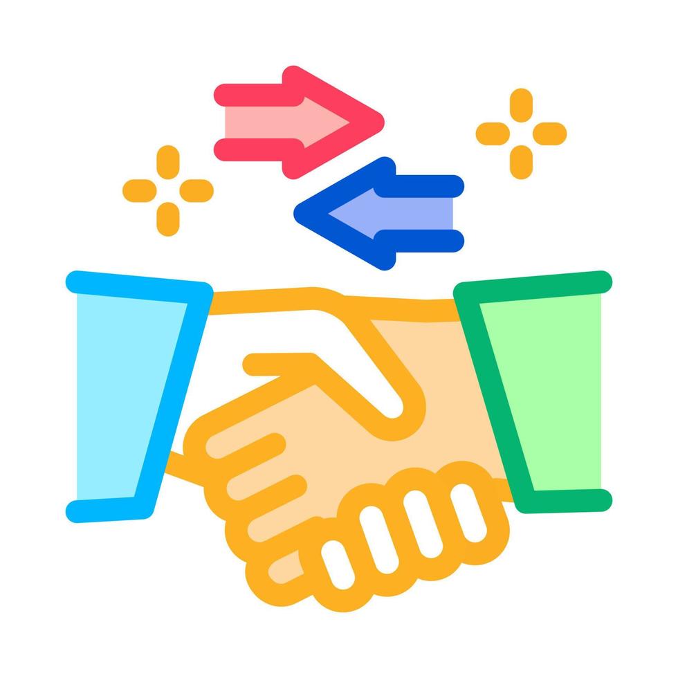 handslag utbyta avtal ikon vektor översikt illustration