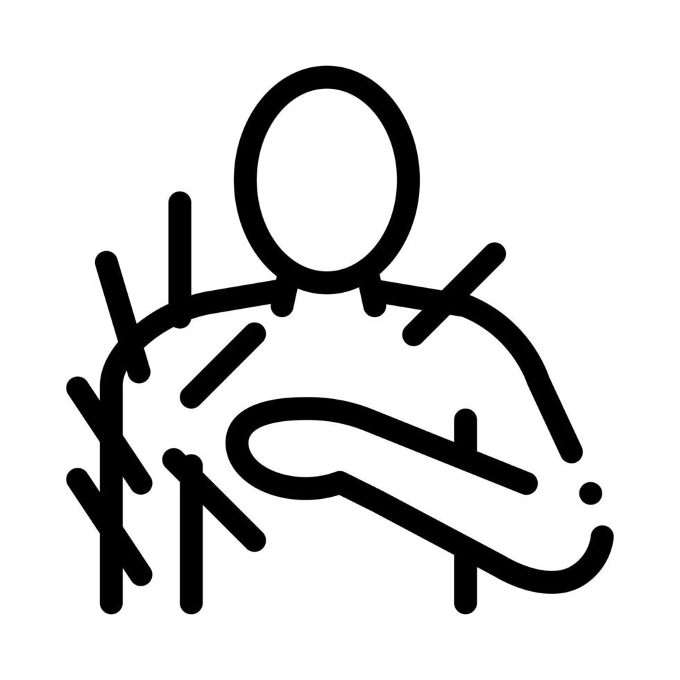 Akupunktur-Schulter-Symbol-Vektor-Umriss-Illustration vektor