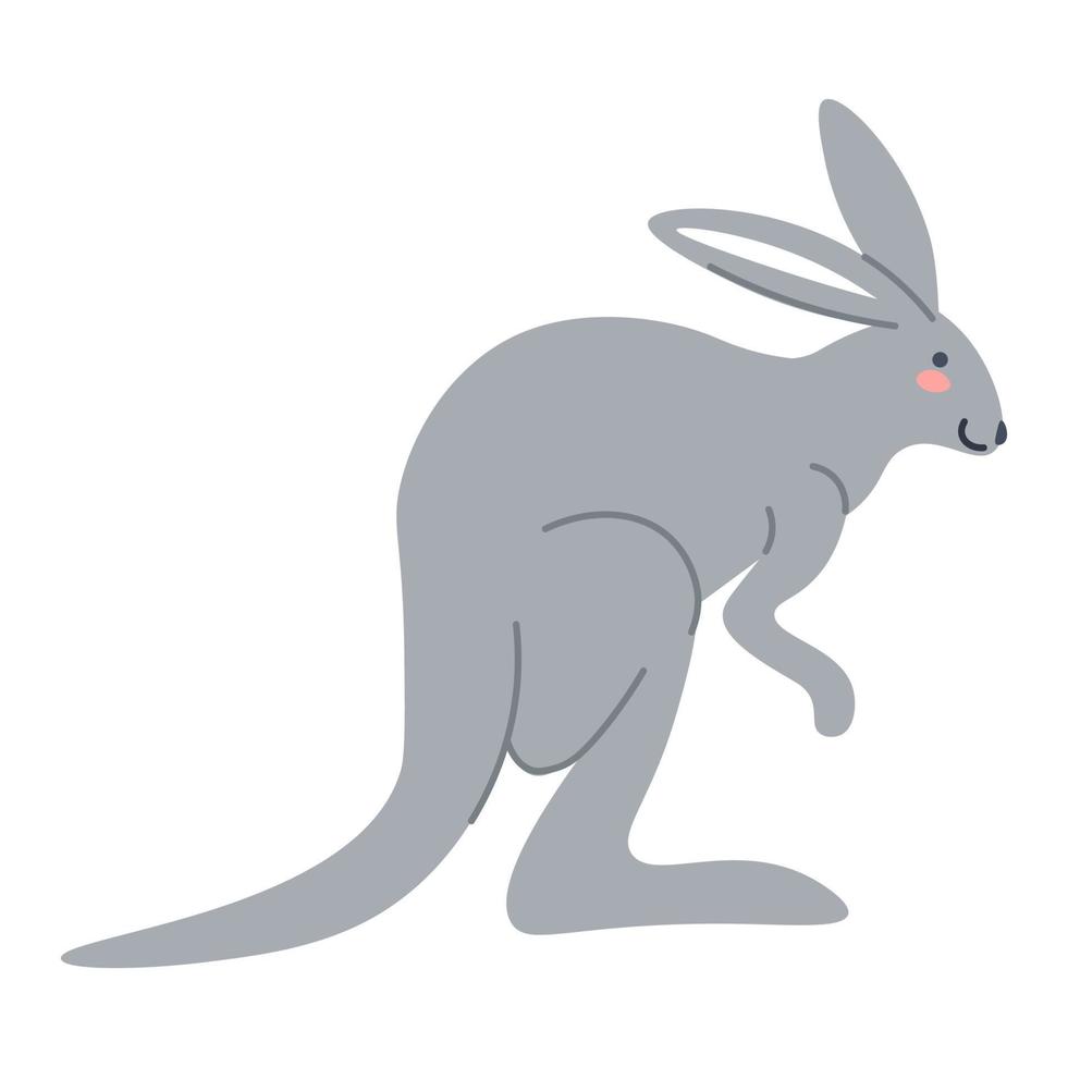 australier fauna, känguru däggdjur djur- porträtt vektor