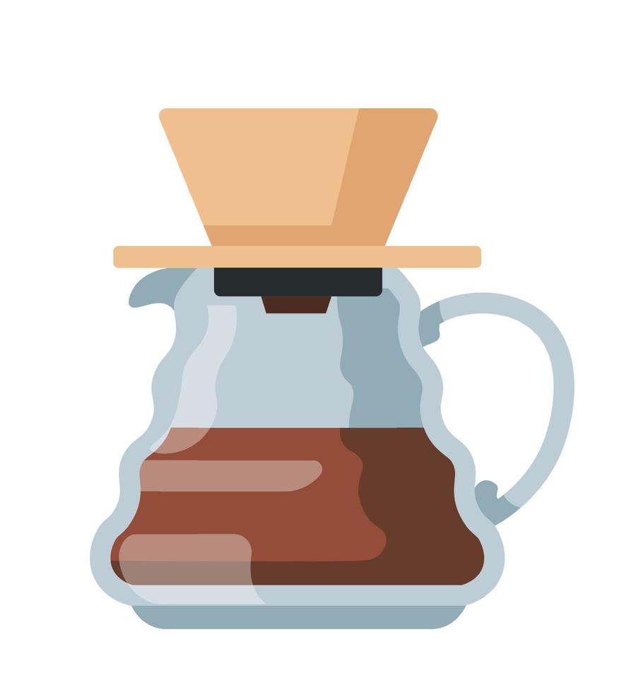 kaffe i kopp för bryggning, aromatisk dryck vektor