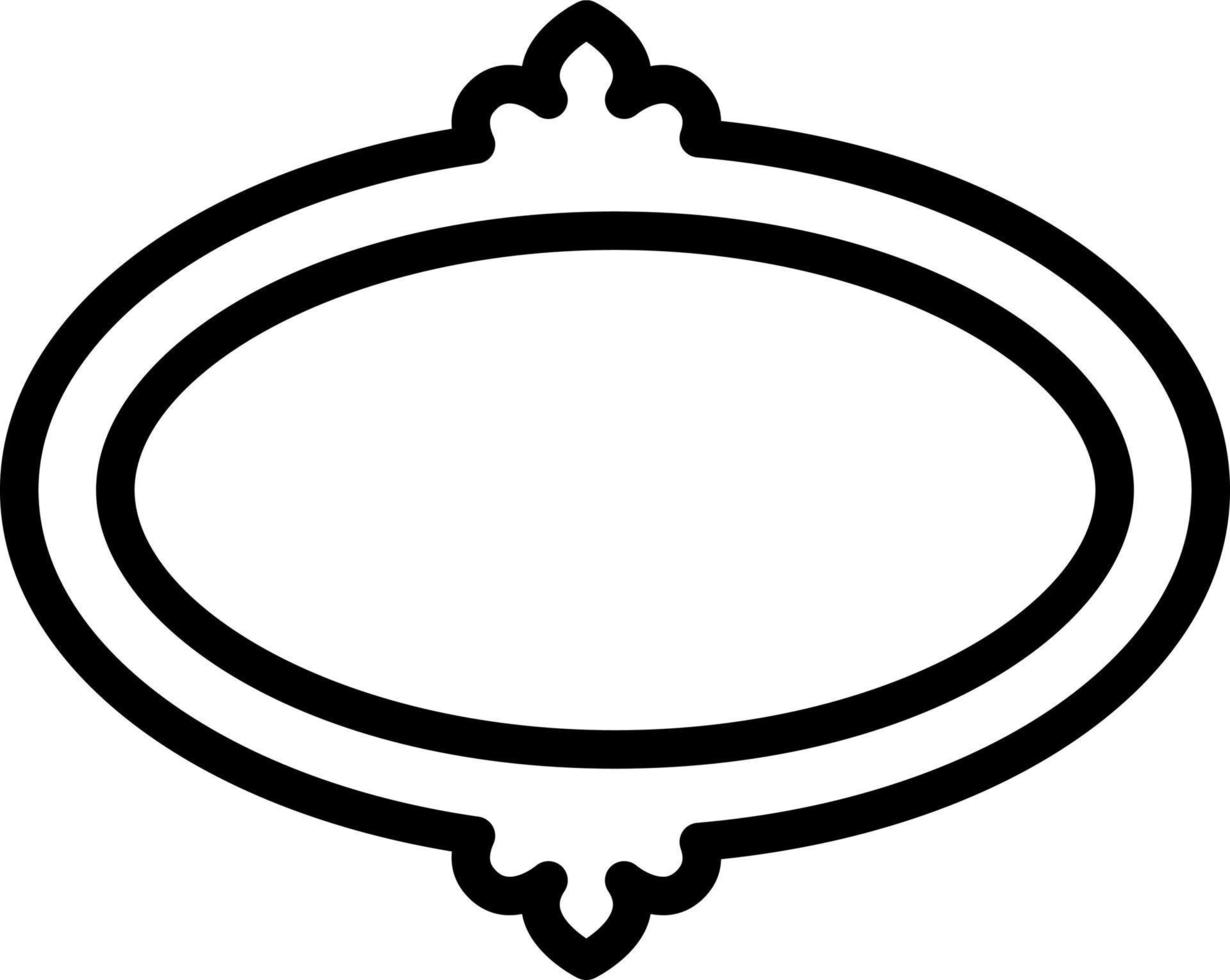 linje ikon för oval vektor
