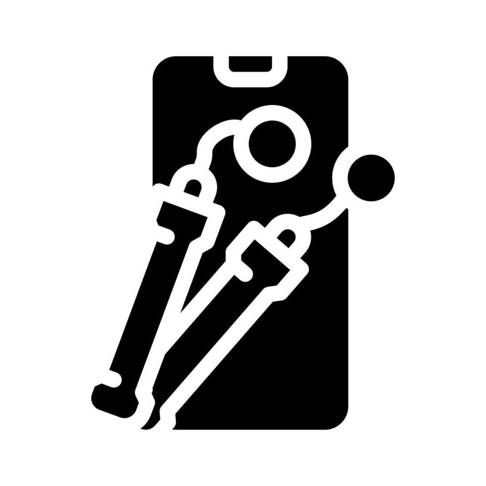 Glyph-Symbol-Vektorillustration für elektronisches Springseil-Fitnessgerät vektor