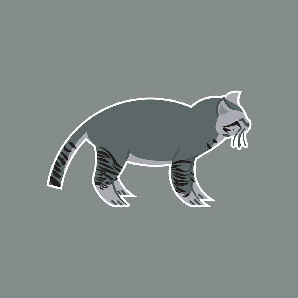 vektor design av en grå randig katt