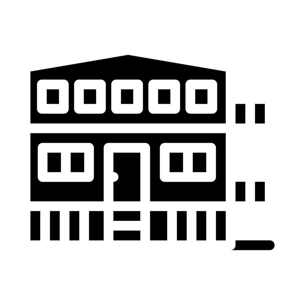 Mobiles Haus auf Stelzen Glyphen-Symbol-Vektor-Illustration vektor