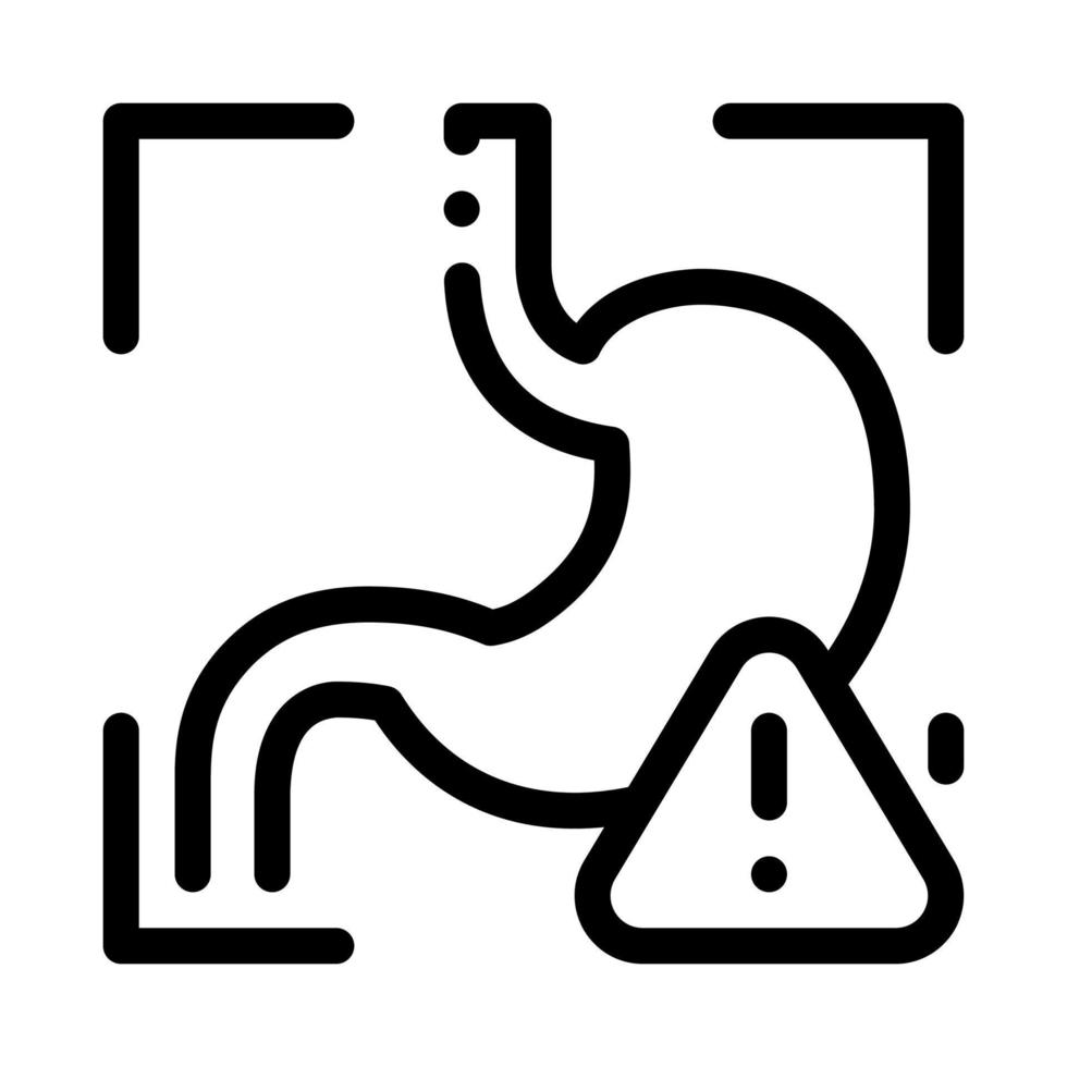 erkennung von magenproblemen scan symbol vektor umriss illustration