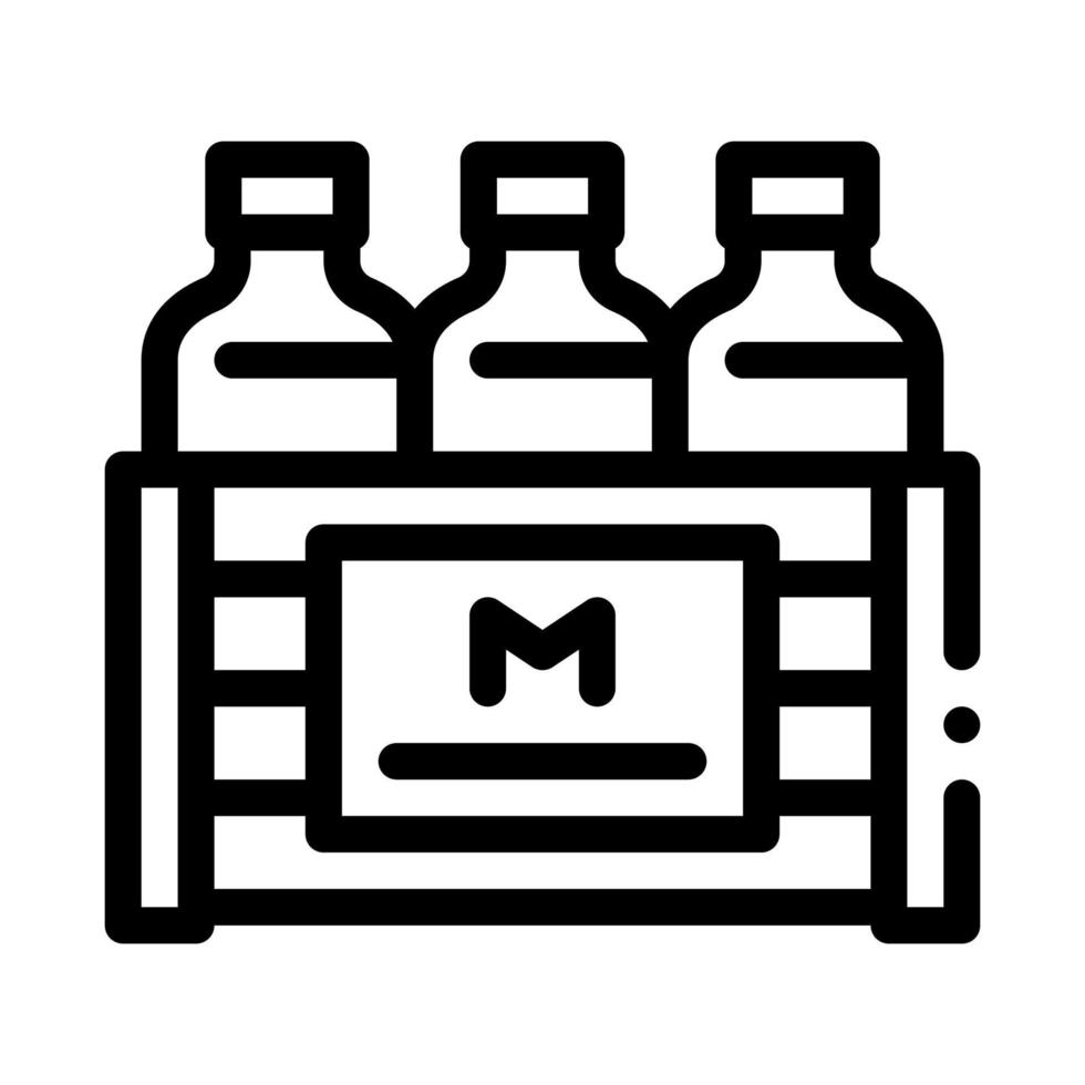 Packung Milchflaschen Symbol Vektor Umriss Illustration