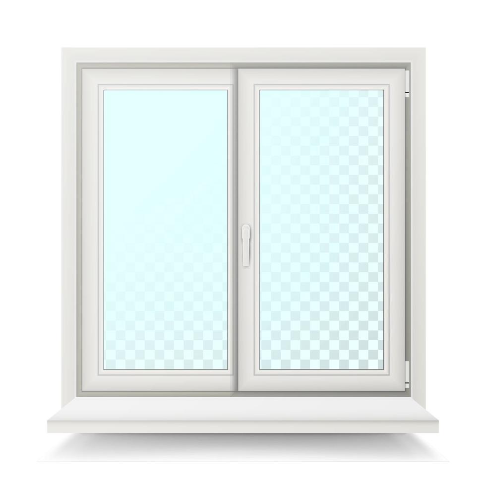 Plastikfenstervektor. Designkonzept für Fenster. isoliert auf weißem hintergrund illustration vektor