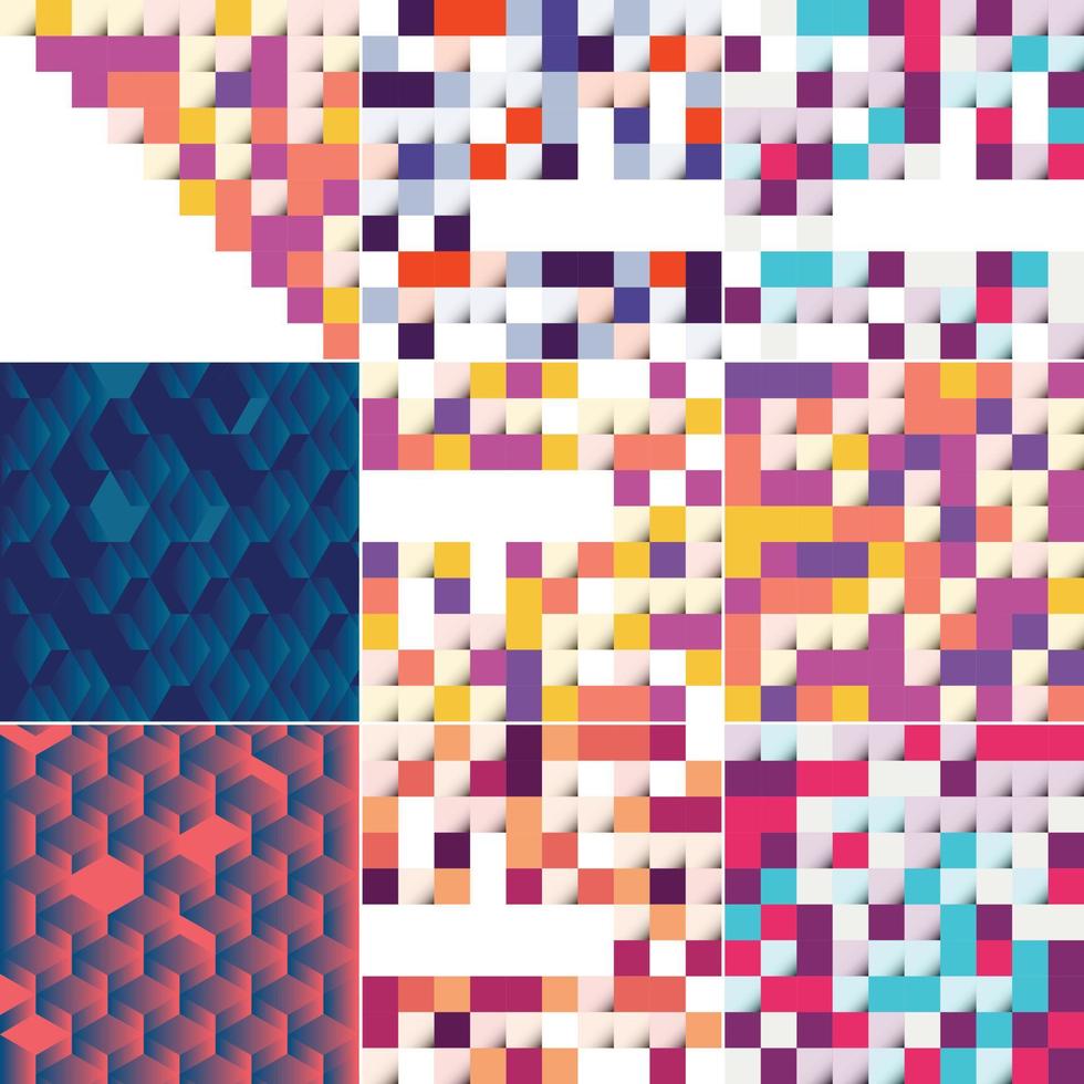 Vektorhintergrund mit einer Illustration einer abstrakten Textur mit Quadraten und einem Farbverlauf, der sich für die Verwendung als Musterdesign in Bannern eignet. Plakate. Flyer vektor