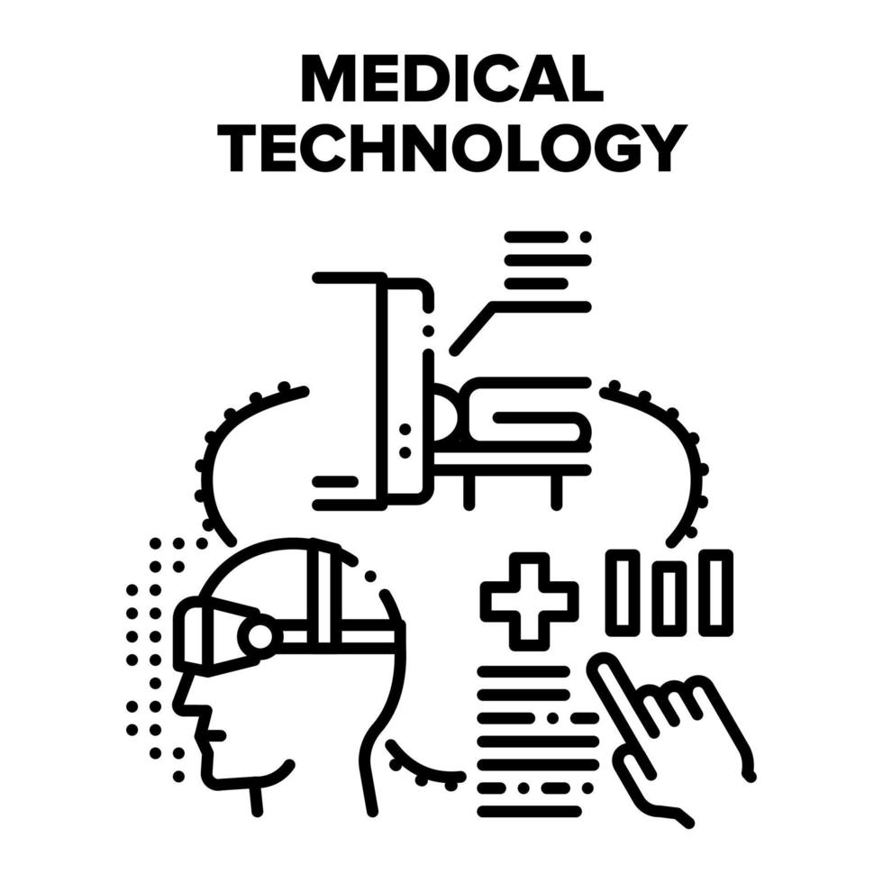 medizintechnik krankenhaus vektor schwarze illustrationen