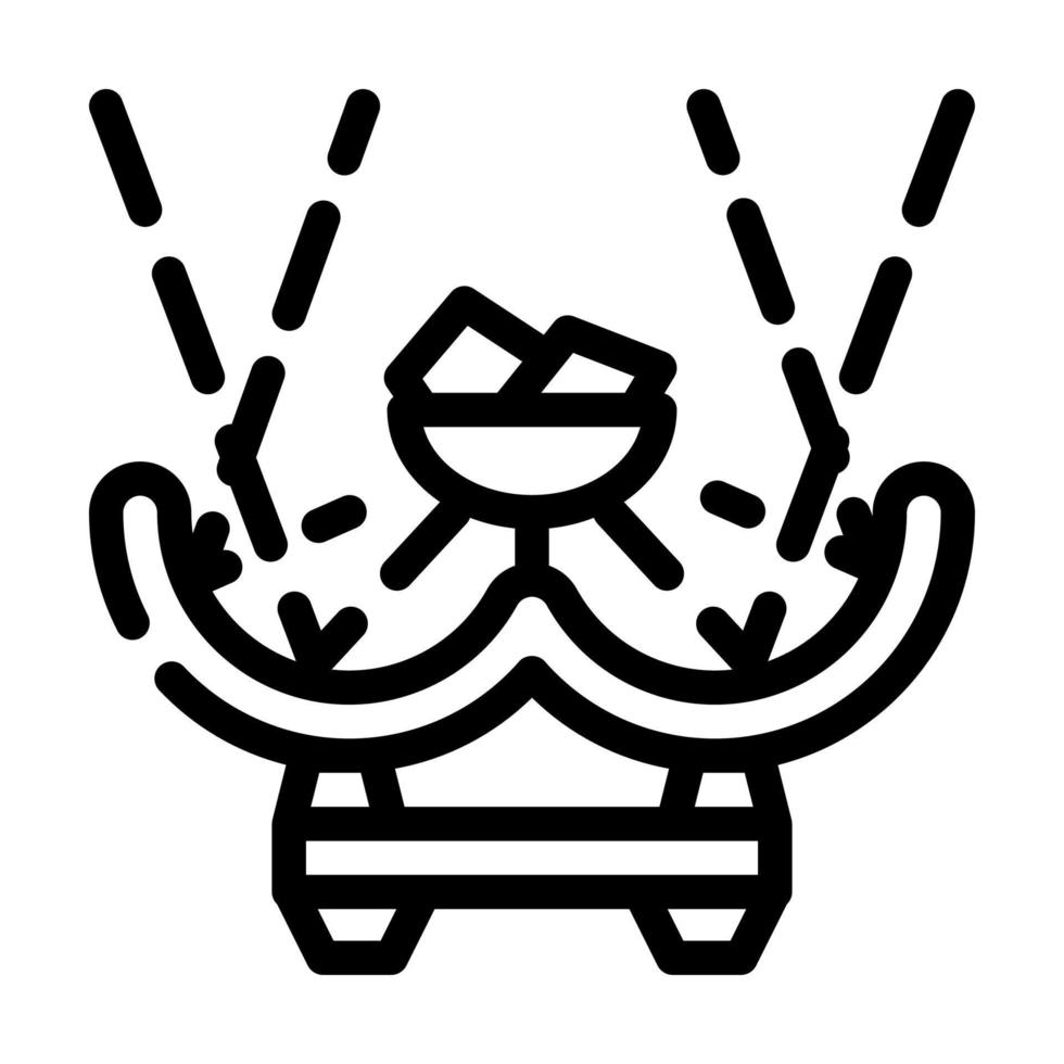 Sonnige Grilllinie Symbol Vektor Illustration flach