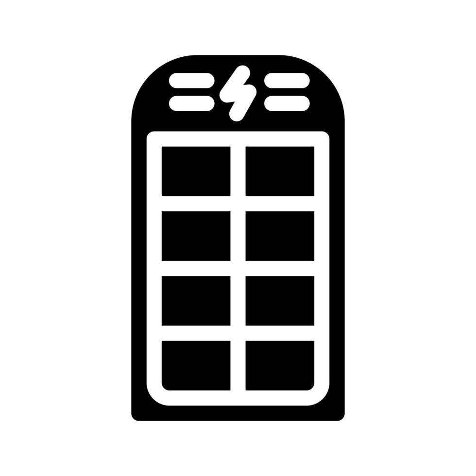 Solarbatterie-Glyphen-Symbol-Vektor-Illustration flach vektor