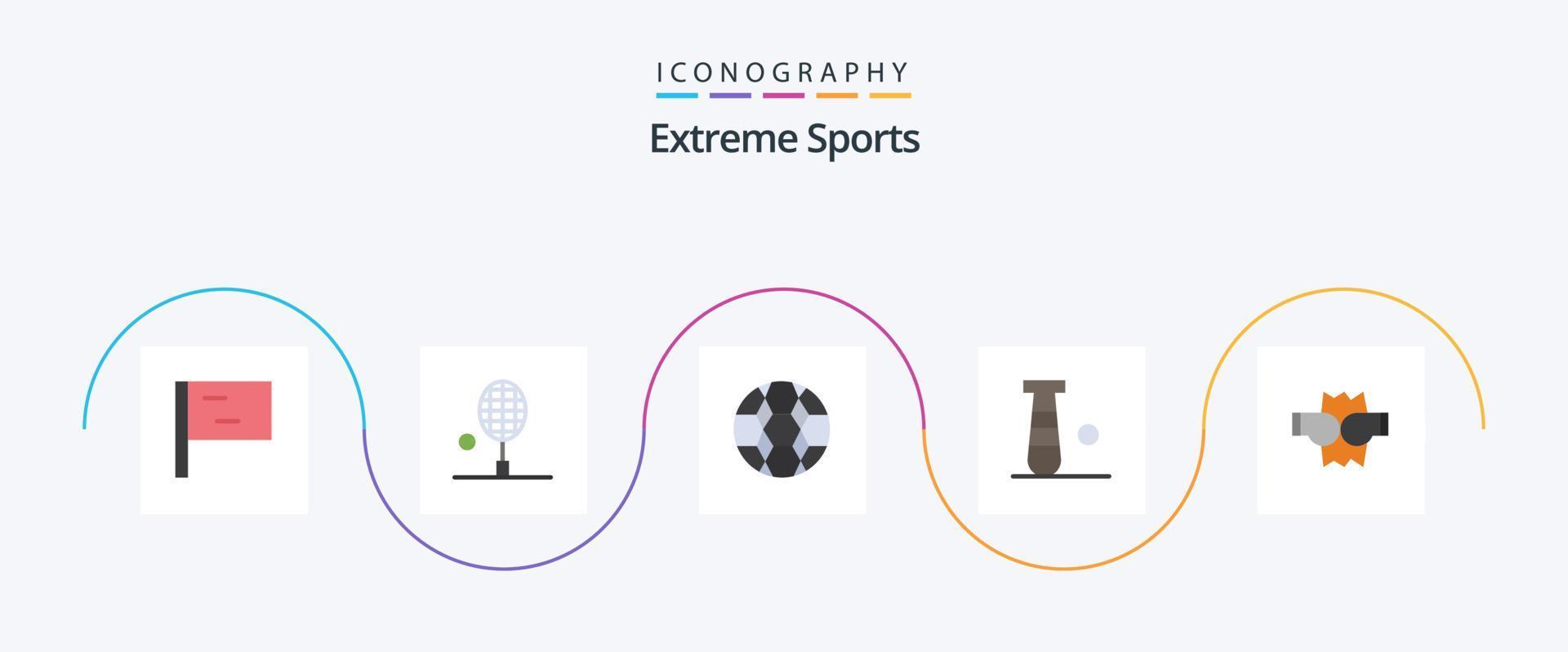 sport platt 5 ikon packa Inklusive stansa. boxning. fotboll. sport. fladdermus vektor