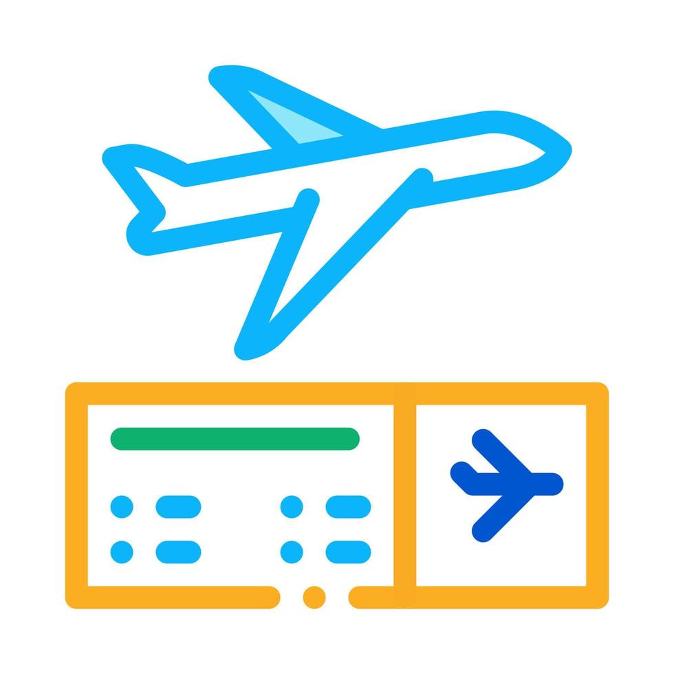 flygplan biljett ikon vektor översikt illustration