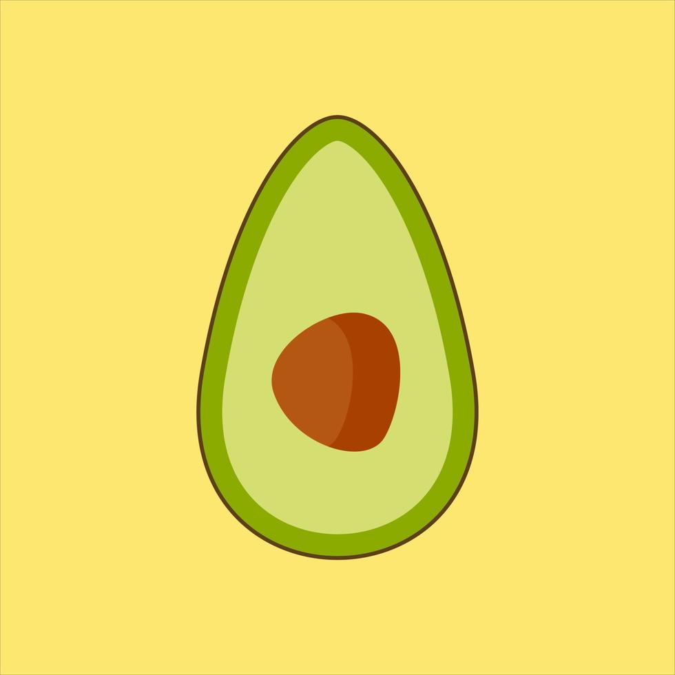 geschnittene Avocado flache Design-Vektorillustration vektor