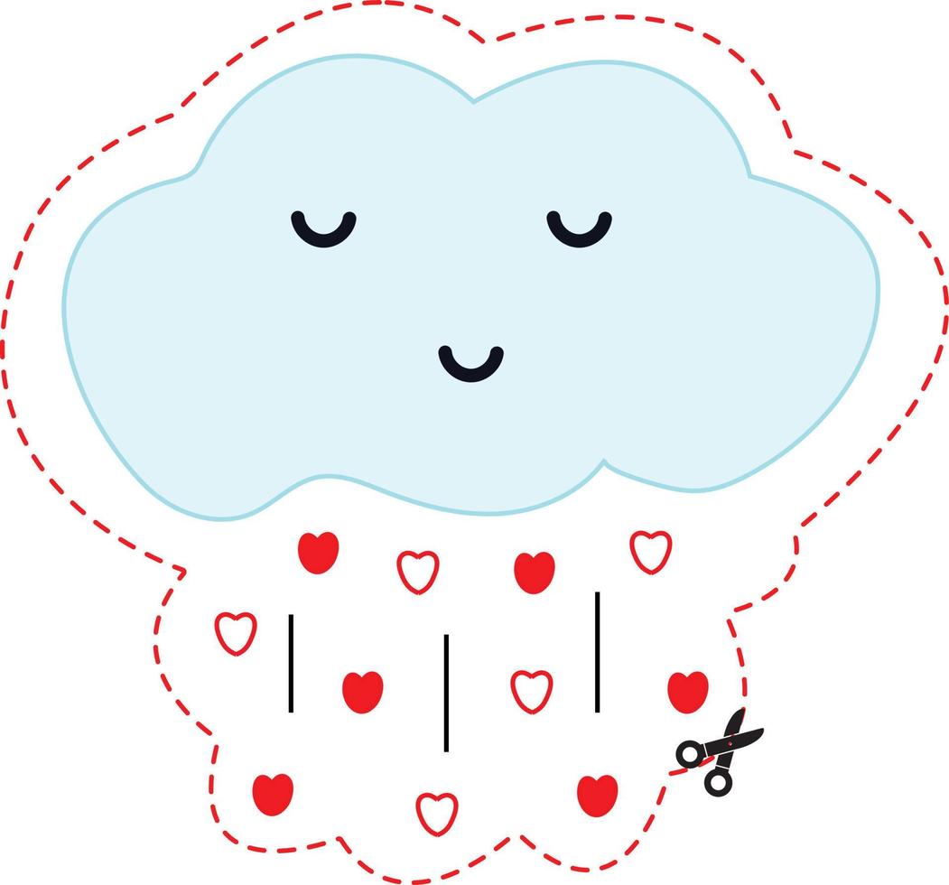 Cloud of Love-Valentine Scissors Skills vektor