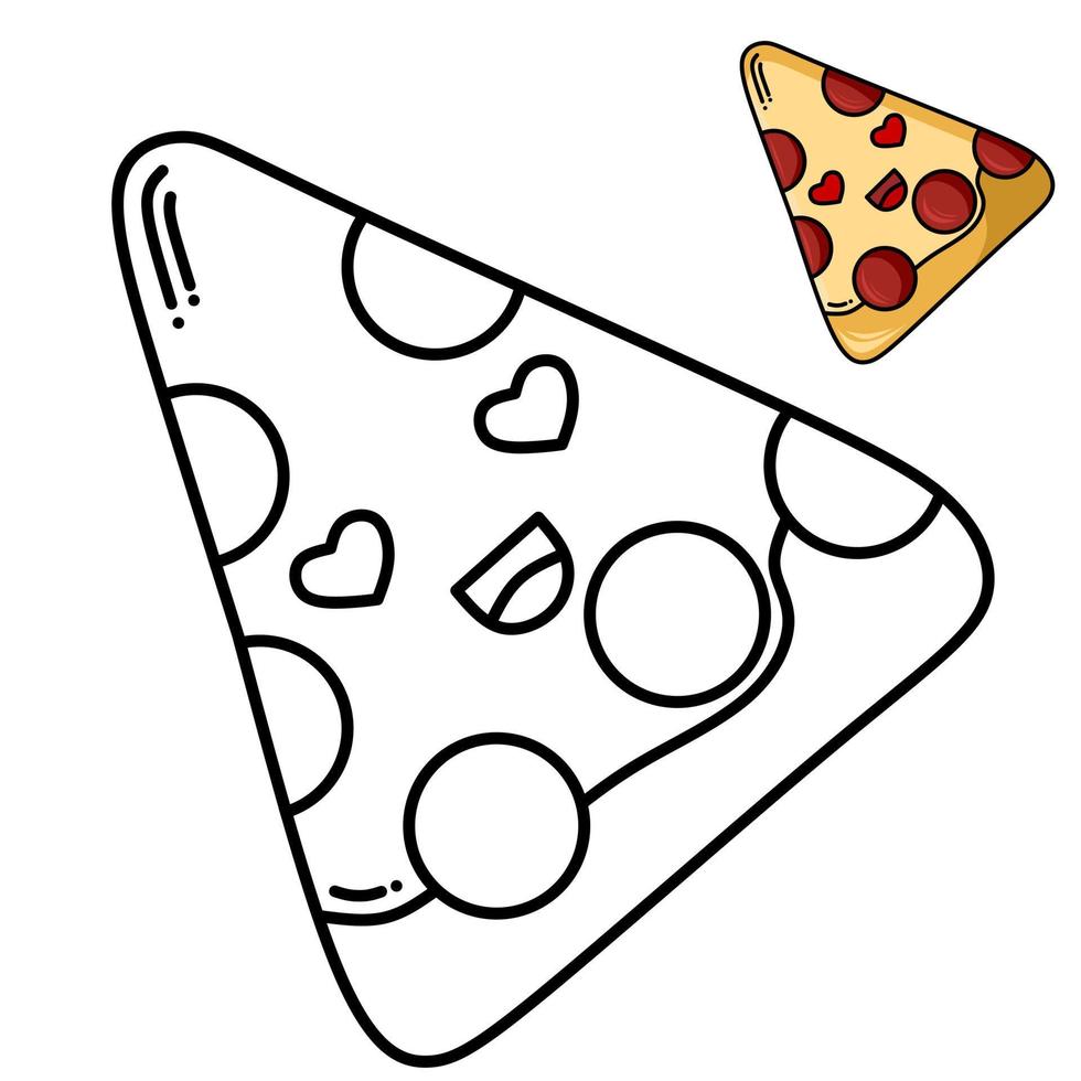 Cartoon-Pizza-Bilder zum Ausmalen vektor