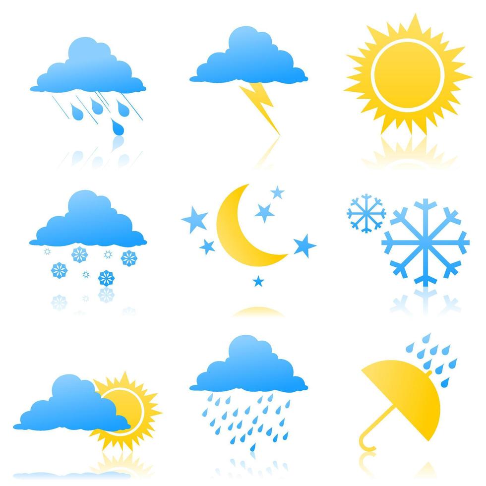 uppsättning av ikoner väder. en vektor illustration