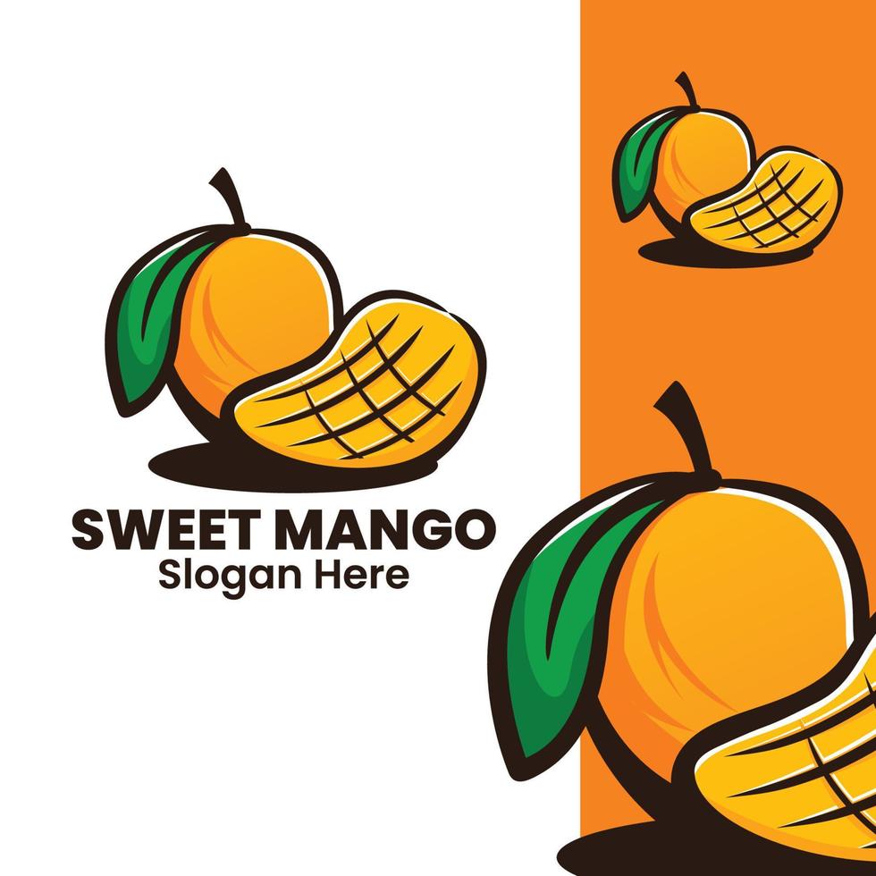 süße Mango-Kunstillustration vektor