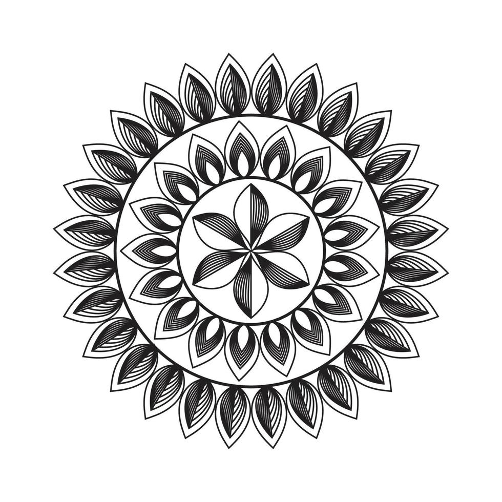 mandala design dekorativ mönster dekoration snöflinga på svart blomma mönster design vektor