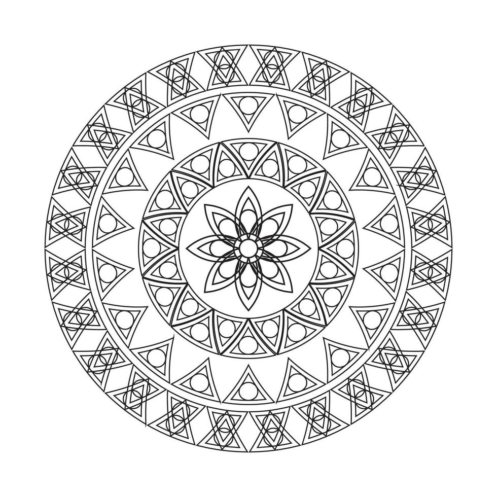 Mandala-Design dekoratives Muster Dekorationsschneeflocke auf schwarzem Blumenmusterdesign vektor