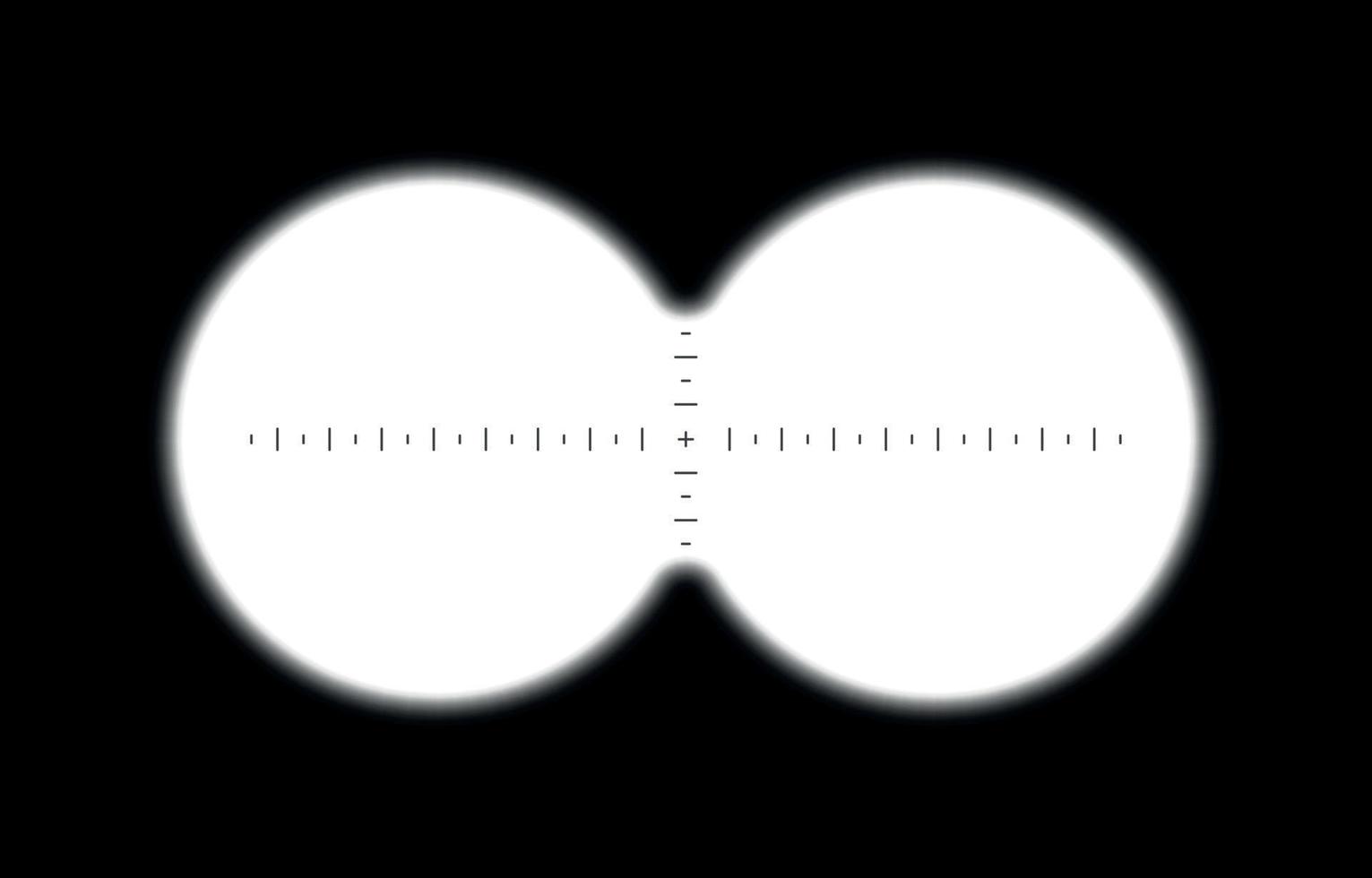 Fernglas-Spion-Ansicht. Teleskopzielvisier, Periskoplinsenansicht. vektor isolierte illustration