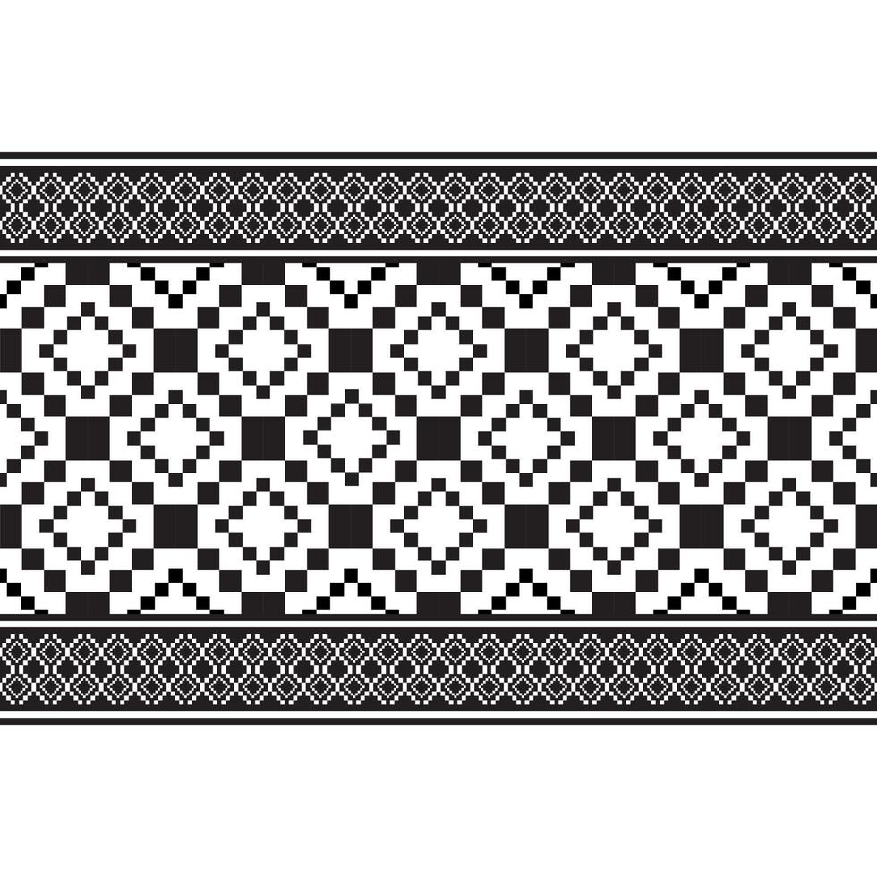 ikat horisontell sömlös mönster. geometrisk etnisk mönster design. svart vit tyg mönster design. vektor illustration.