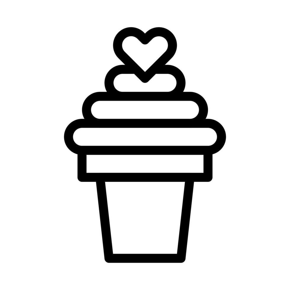 Eis Valentinstag Symbol Umriss Stil Illustration Vektor und Logo Symbol perfekt.