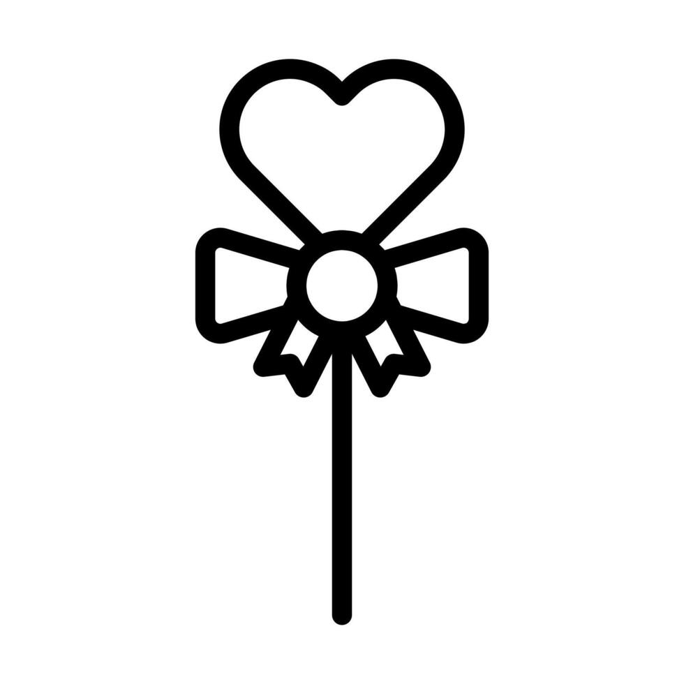 Candy Valentine Symbol Umriss Stil Illustration Vektor und Logo Symbol perfekt.