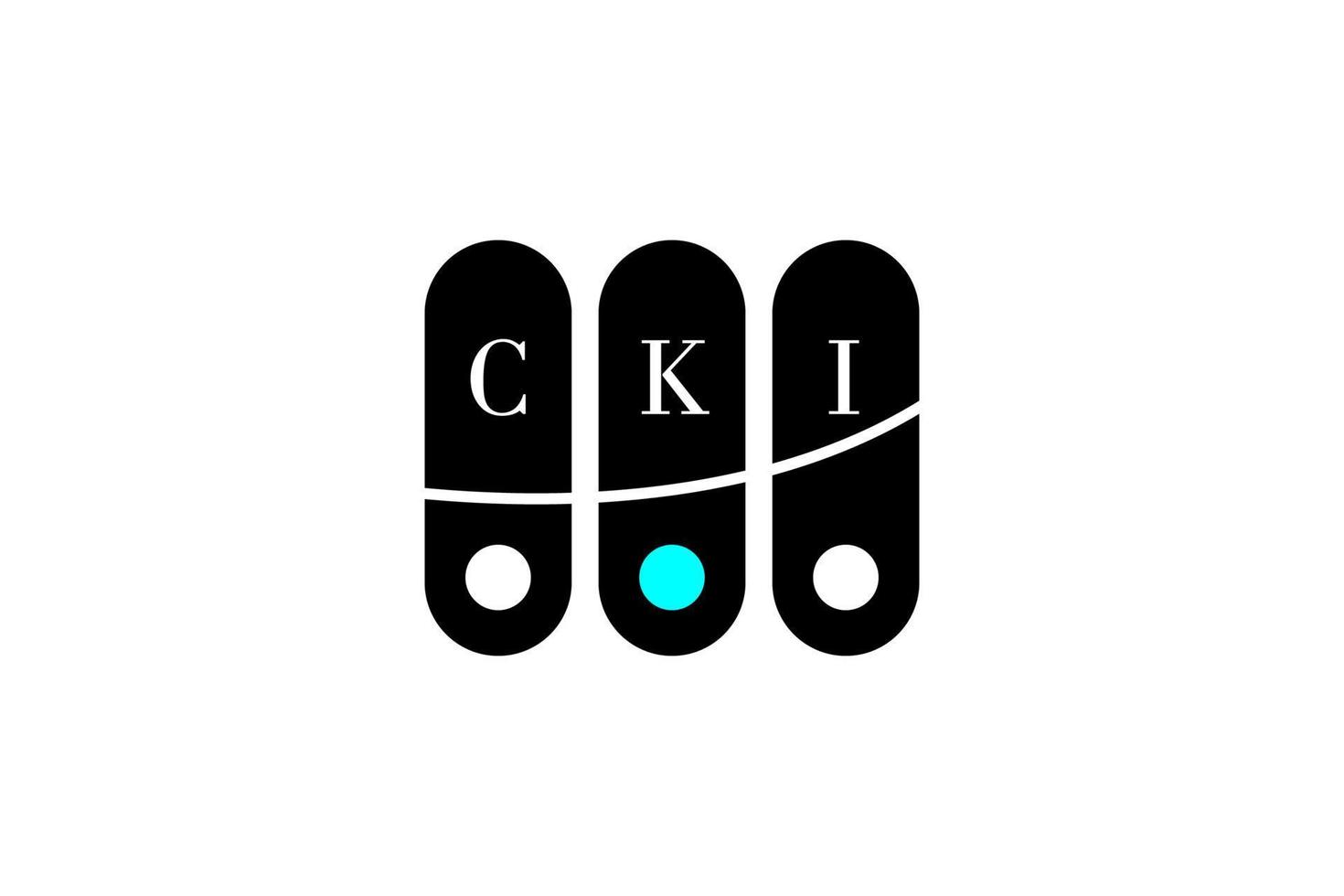 cki-Buchstaben- und Alphabet-Logo-Design vektor