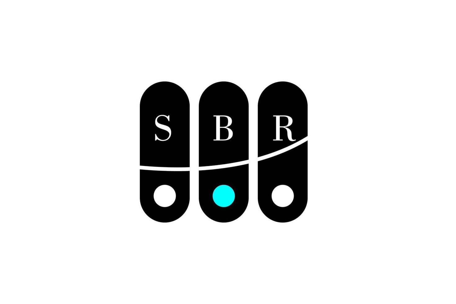sbr-Buchstaben- und Alphabet-Logo-Design vektor