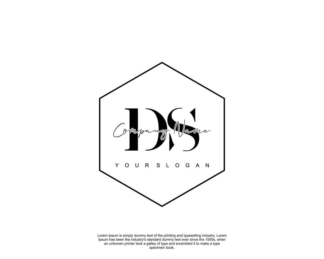 anfängliches ds feminines logo schönheitsmonogramm und elegantes logodesign, handschriftlogo der ersten unterschrift, hochzeit, mode, blumen und botanisch mit kreativer vorlage vektor