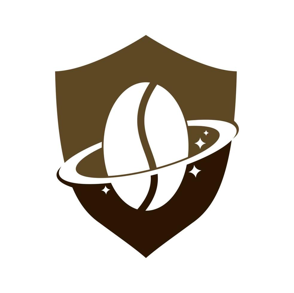 kaffe planet logotyp vektor design.