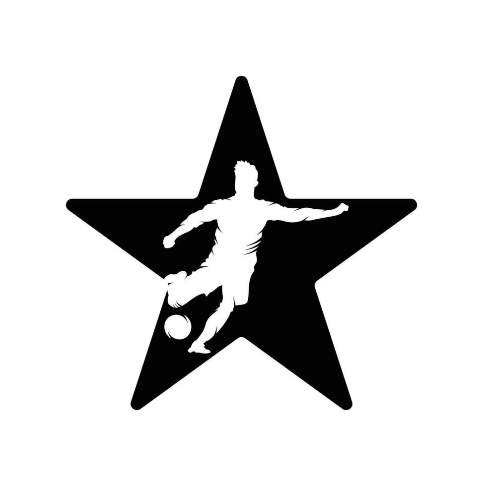 fotboll och fotboll spelare logotyp design. dribblingar boll logotyp vektor ikon design.