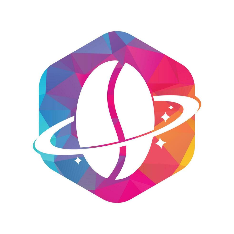 Kaffee-Planeten-Logo-Vektor-Design. vektor