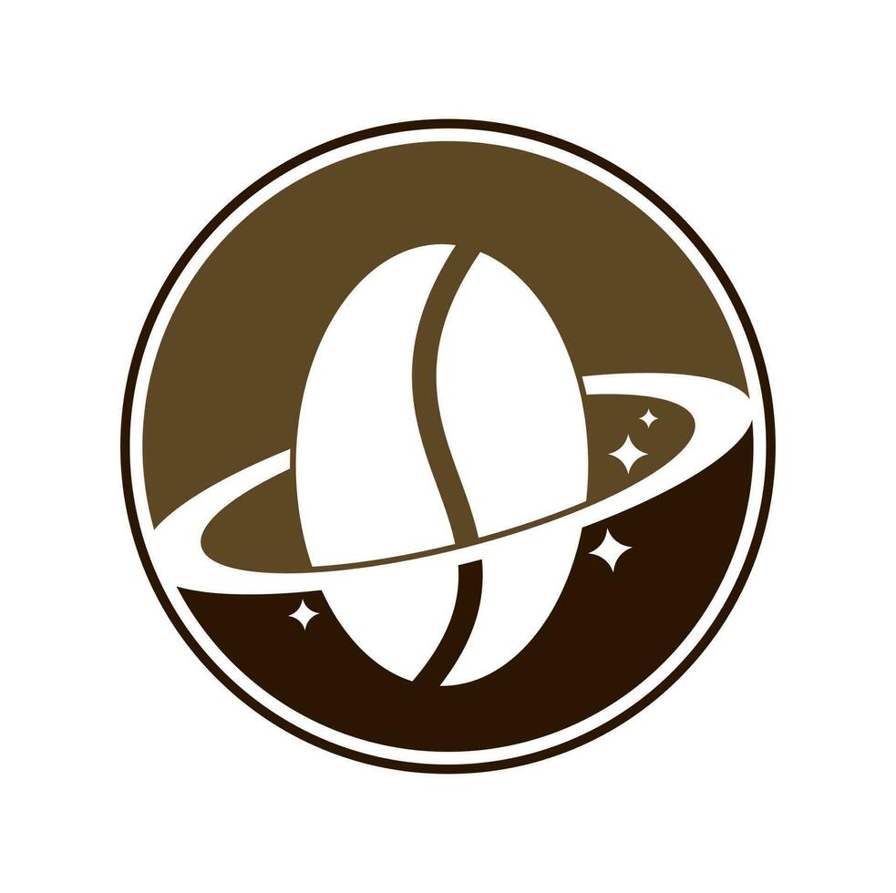 Kaffee-Planeten-Logo-Vektor-Design. vektor