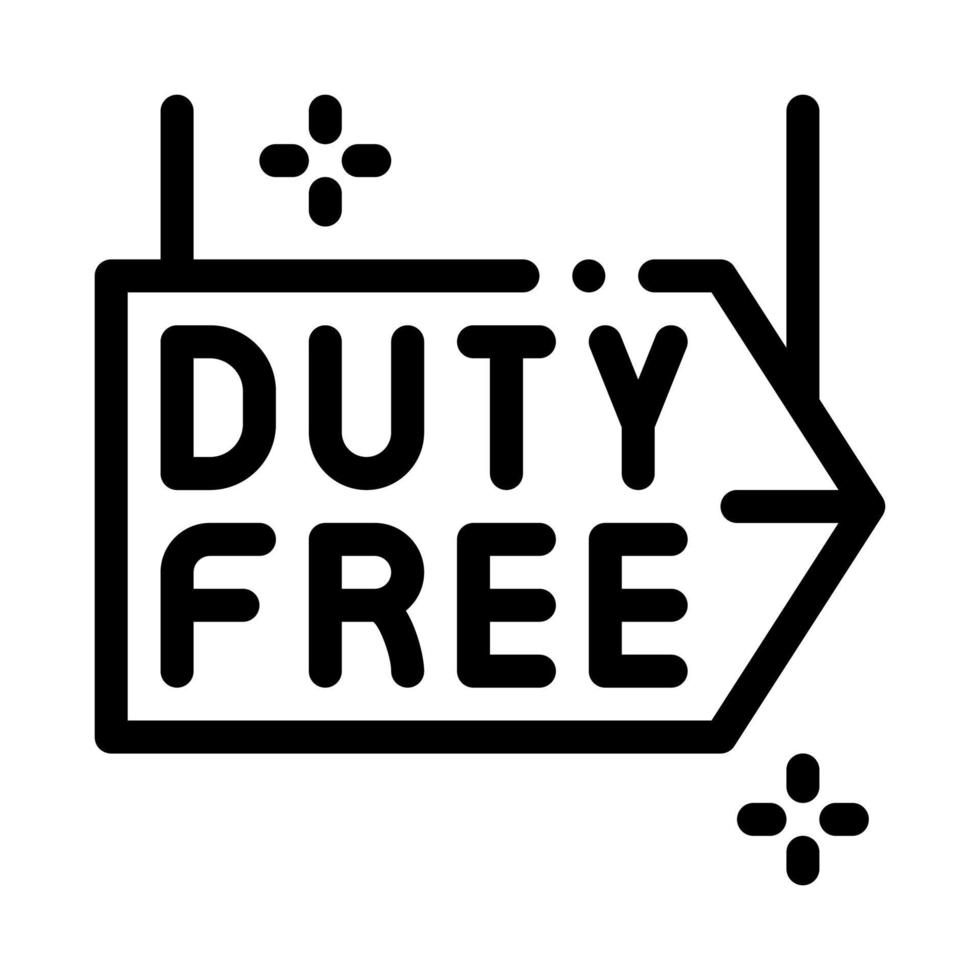 Duty-Free-Zeiger-Symbol-Vektor-Umriss-Illustration vektor