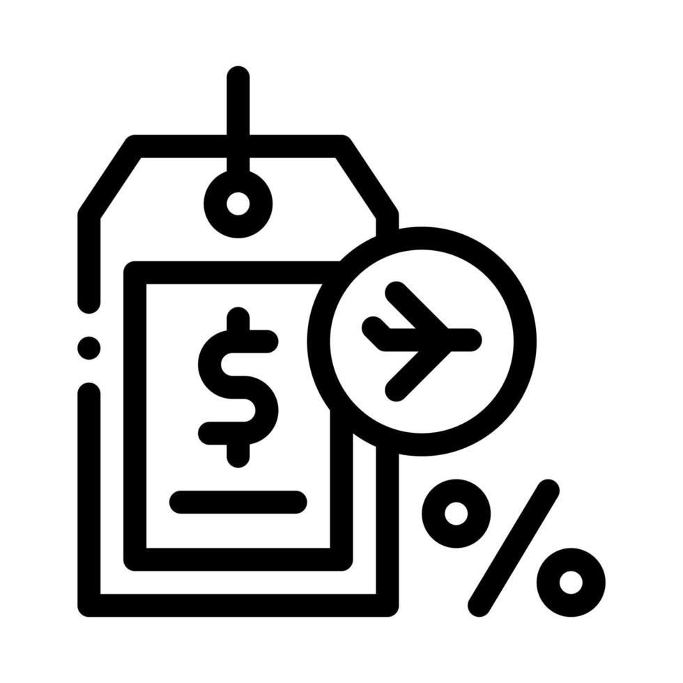 zollfreier Artikel Preisschild Symbol Vektor Umriss Illustration