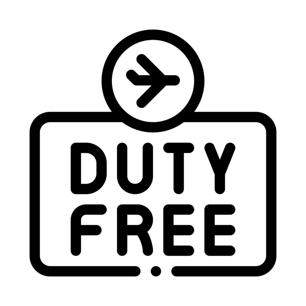 Duty-Free-Schild-Symbol-Vektor-Umriss-Illustration vektor