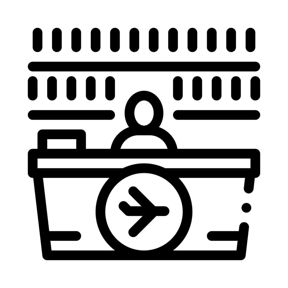 Erscheinen der Duty-Free-Zähler-Symbol-Vektor-Umriss-Illustration vektor