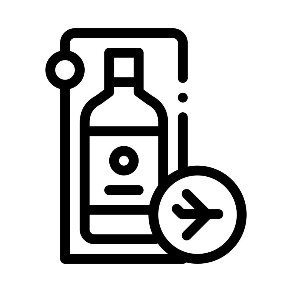 gekaufter Duty-Free-Alkohol-Symbol-Vektor-Umriss-Illustration vektor