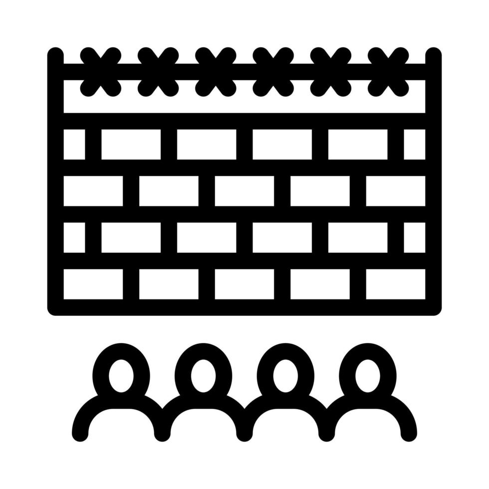 förbjudna människor Bakom staket ikon vektor översikt illustration