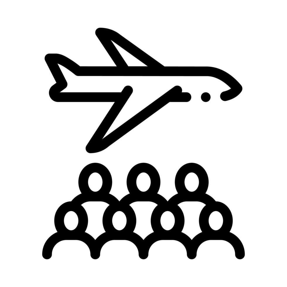 flygplan passagerare ikon vektor översikt illustration
