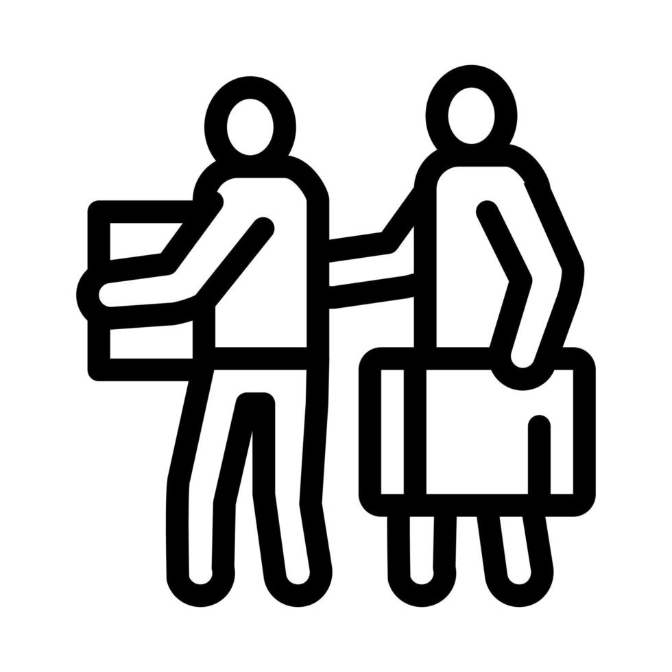 Leute mit Gepäck Symbol Vektor Umriss Illustration