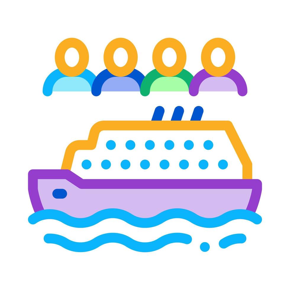 Sea Crossing Liner Menschen Symbol Vektor Umriss Illustration