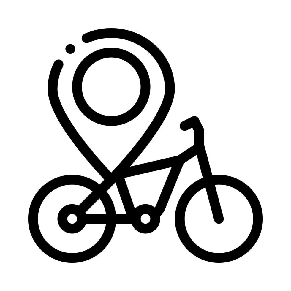 Geolocation-Fahrrad-Symbol-Vektor-Umriss-Illustration vektor