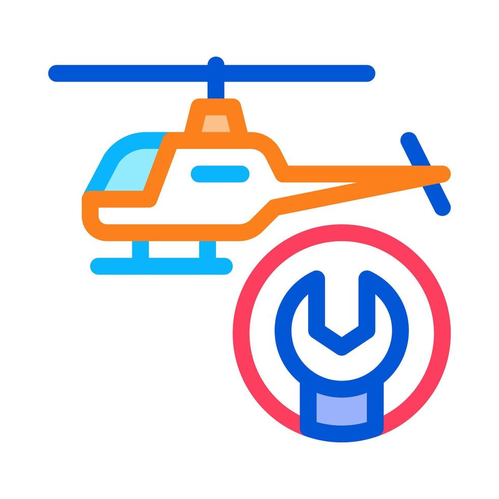 Hubschrauber Schraubenschlüssel Symbol Vektor Umriss Illustration