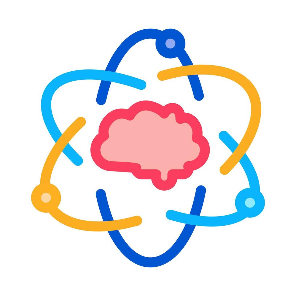 atom mänsklig hjärna ikon vektor översikt illustration