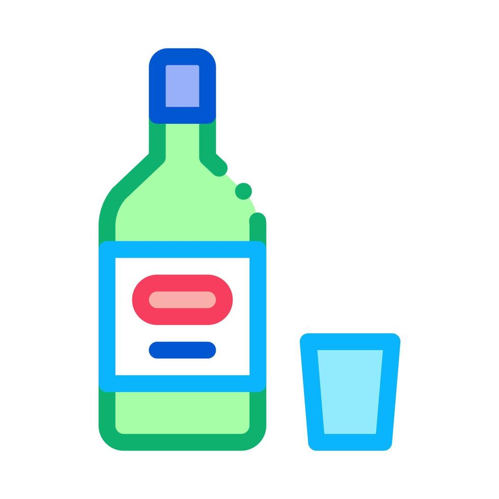 Alkoholflasche Symbol Vektor Umriss Illustration