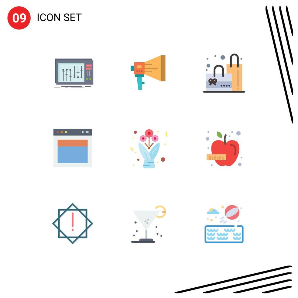packa av 9 modern platt färger tecken och symboler för webb skriva ut media sådan som webbplats design marknadsföring handla väska redigerbar vektor design element